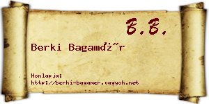 Berki Bagamér névjegykártya